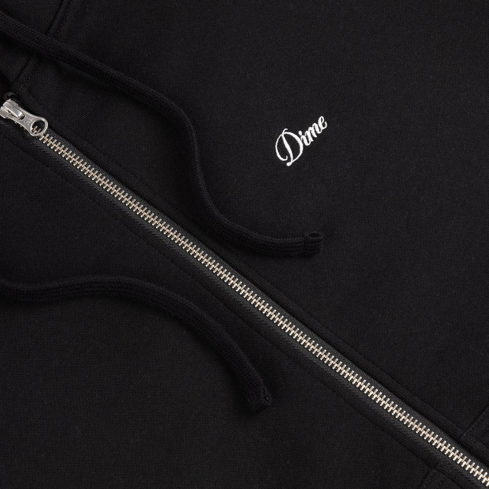 DIME CURSIVE ZIP HOODIE BLACK