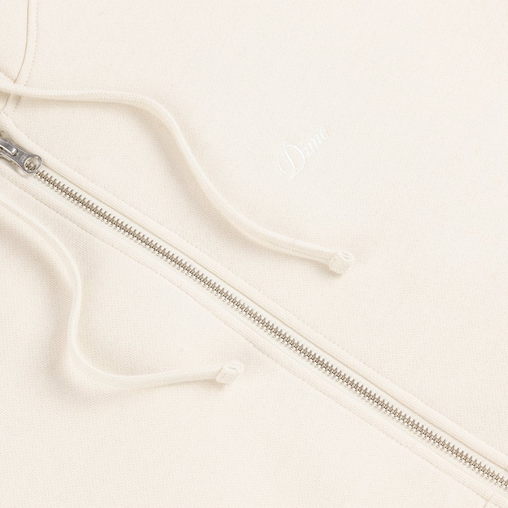 DIME CURSIVE ZIP HOODIE CREAM