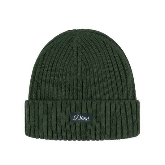 DIME CURSIVE FOLD BEANIE DARK GREEN