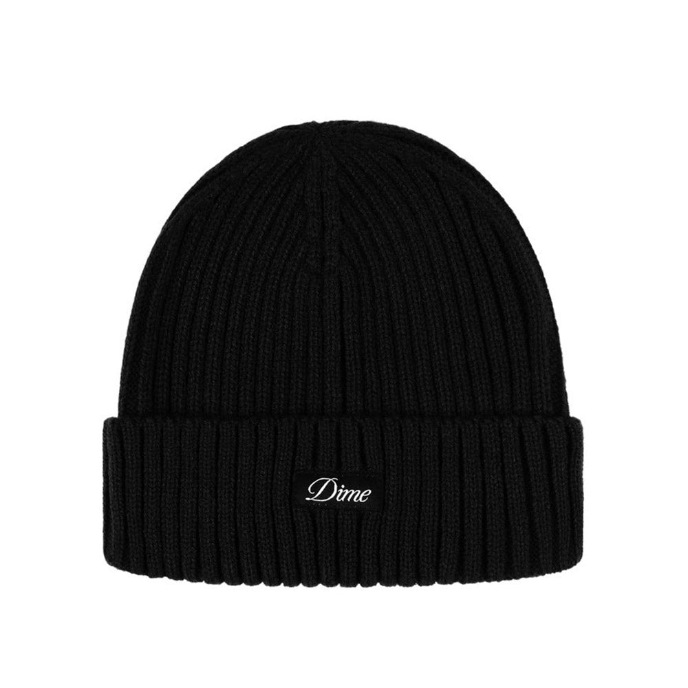 DIME CURSIVE FOLD BEANIE BLACK