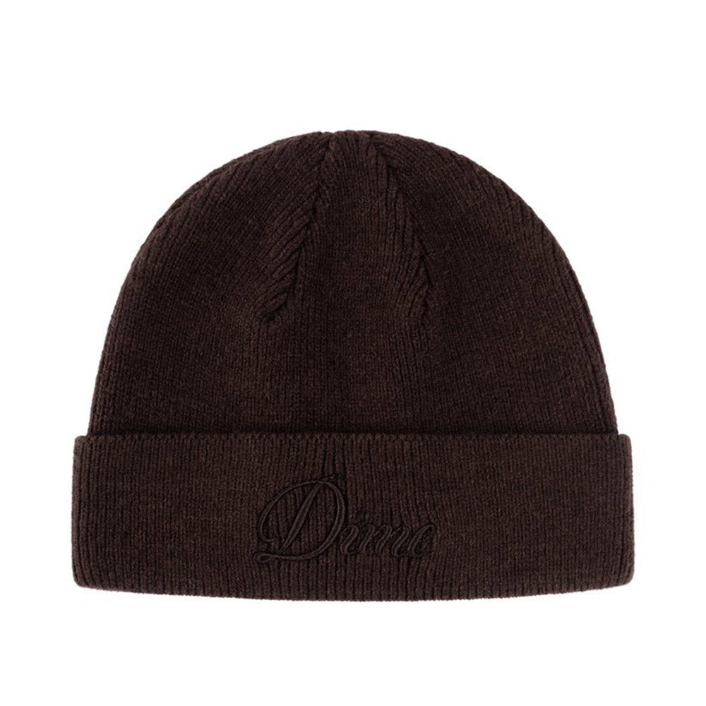 DIME CURSIVE WOOL FOLD BEANIE BROWN