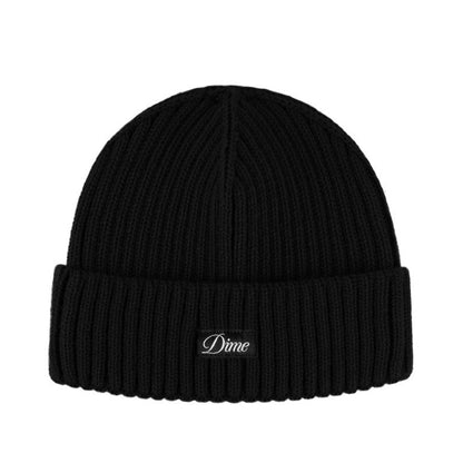 DIME CURSIVE FOLD BEANIE BLACK