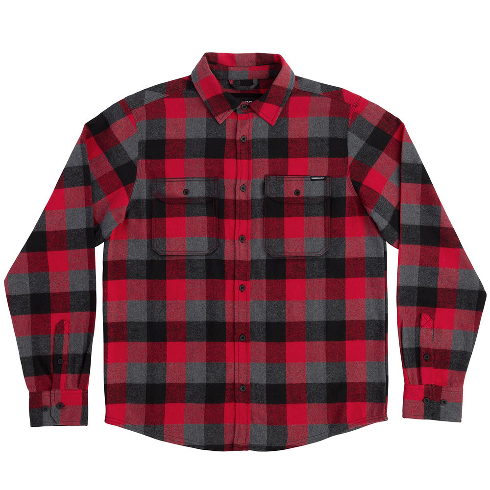 INDEPENDENT BELMONT LS FLANNEL RED