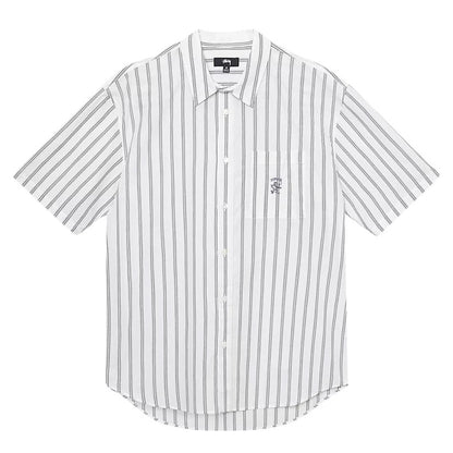 STUSSY BOXY STRIPED SHIRT CREAM