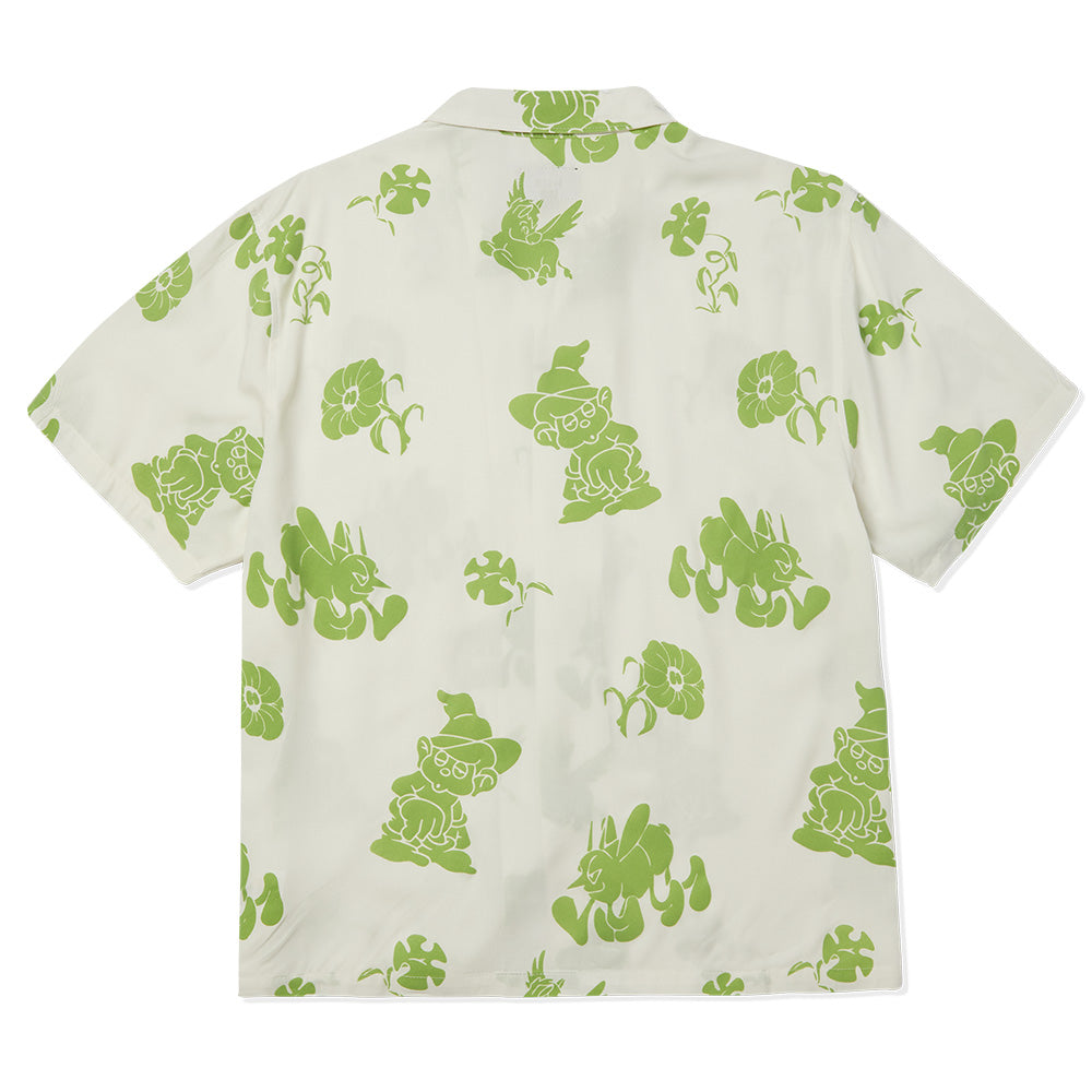 HUF TRIP FLOCKED RESORT SHIRT WHITE