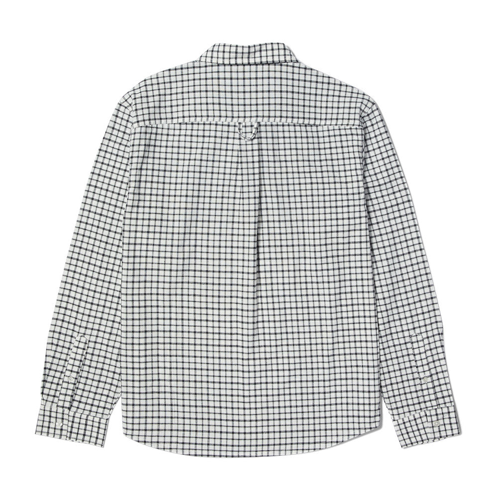 HUF ECHO OXFORD PLAID SHIRT WHITE