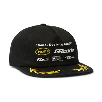 HUF X GREDDY TEAM SNAPBACK BLACK