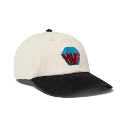 HUF BIG BLOCK WASHED 6 PANEL CREAM