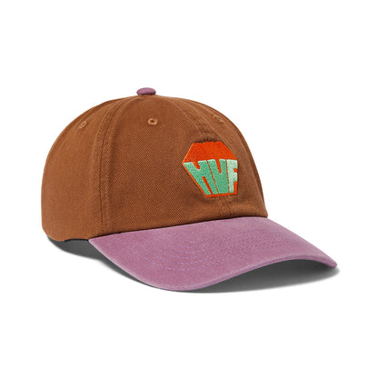 HUF BIG BLOCK WASHED 6 PANEL BROWN