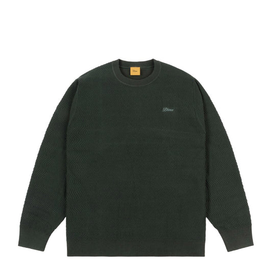 DIME WAVE CABLE KNIT DARK GREEN