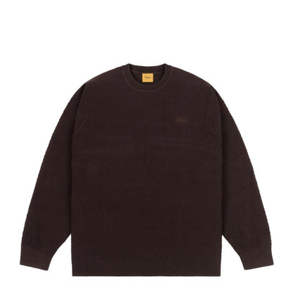 DIME WAVE CABLE KNIT BROWN