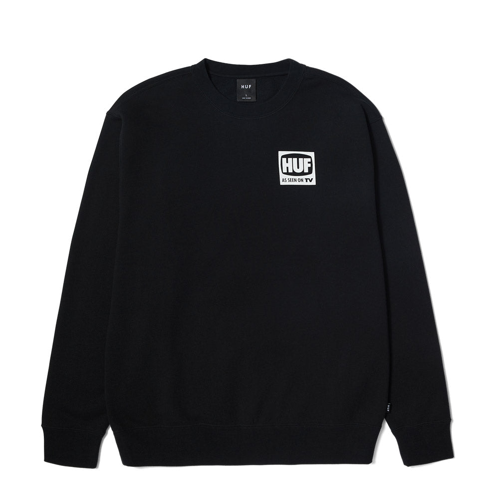 HUF AS SEEN ON TV CREWNECK BLACK