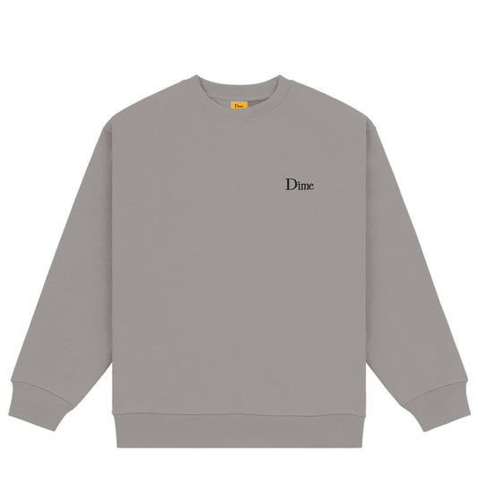 DIME CLASSIC SMALL LOGO CREWNECK GREY