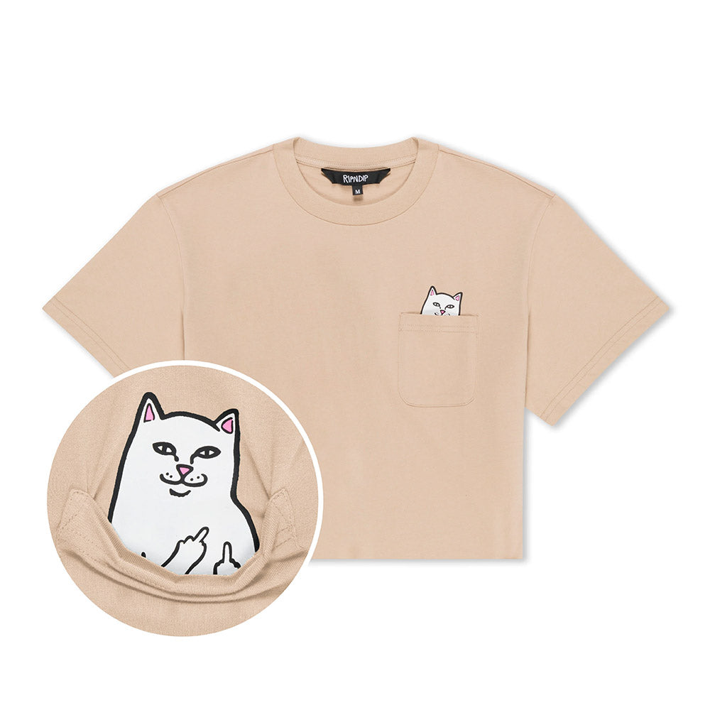 RIPNDIP LORD NERMAL CROP BABY POCKET TEE KHAKI