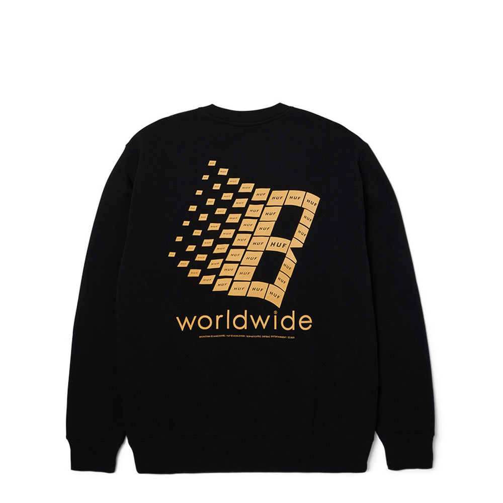 HUF X BRONZE CREWNECK     BLACK