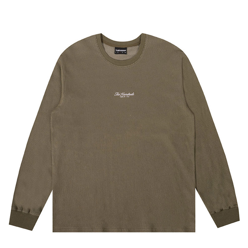 THE HUNDREDS RICH LOGO LS TEE OLIVE