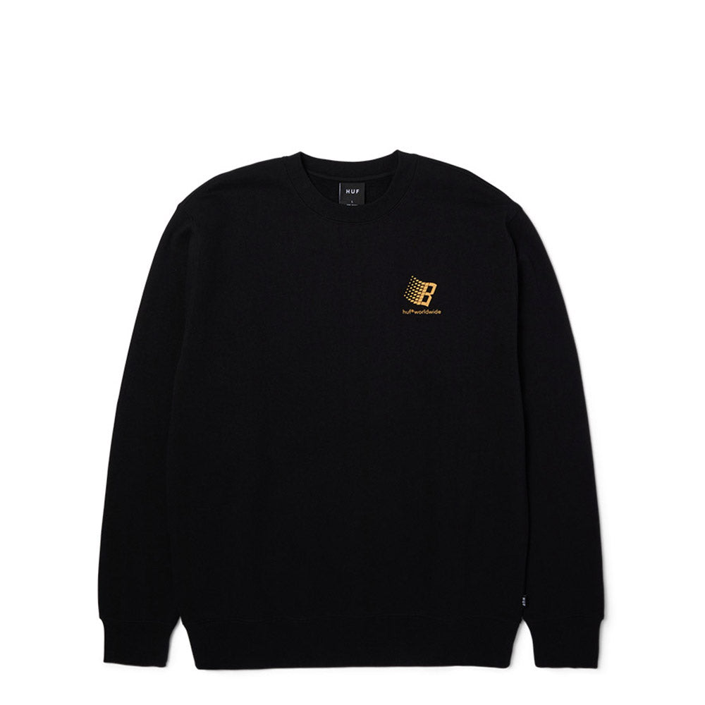 HUF X BRONZE CREWNECK     BLACK
