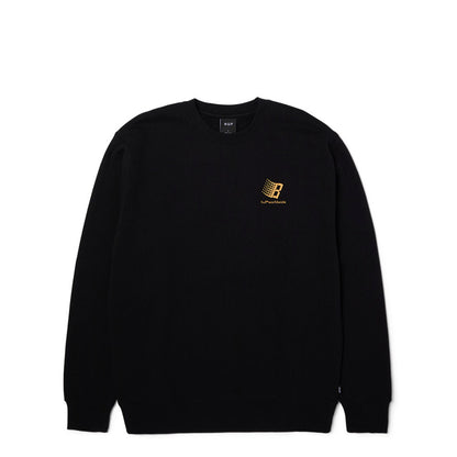 HUF X BRONZE CREWNECK     BLACK