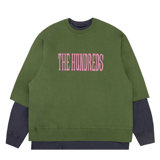 THE HUNDREDS LAYER CREWNECK DARK GREEN