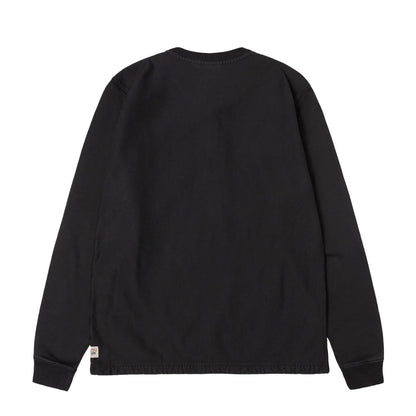 Open Hem Henley Fleece Black