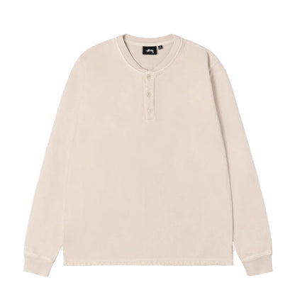 Open Hem Henley Fleece Cream