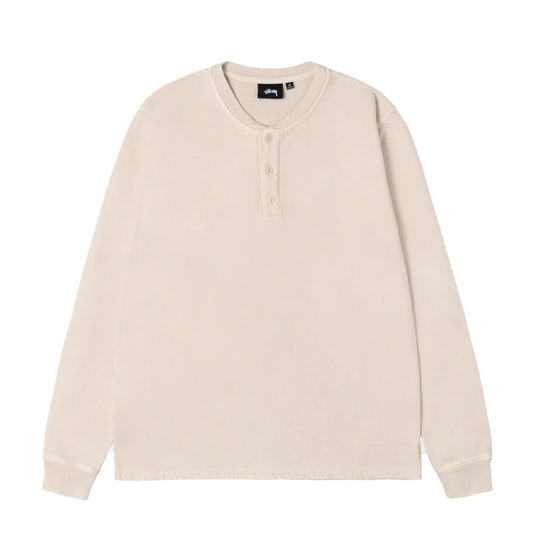 Open Hem Henley Fleece Cream