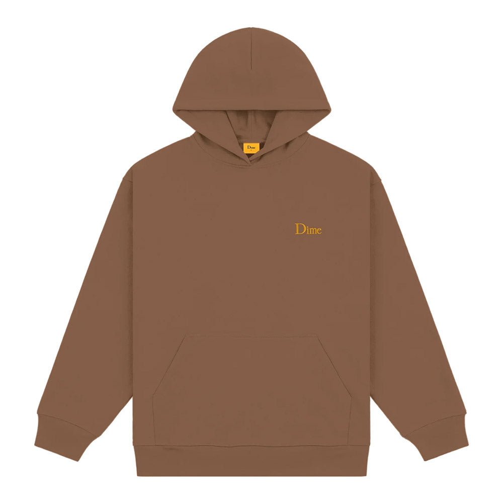 DIME CLASSIC SMALL LOGO HOODIE BROWN