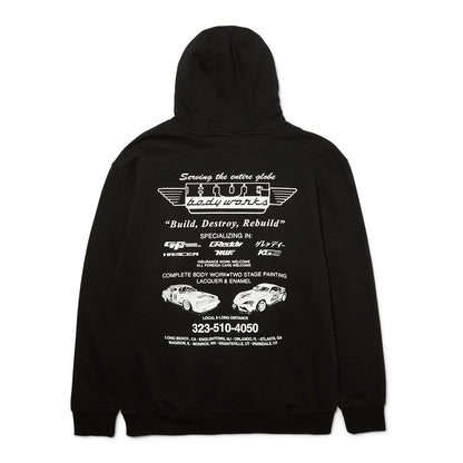HUF X GREDDY BODY WORKS HOOD BLACK