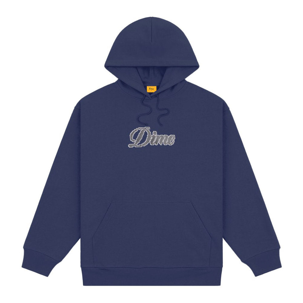 DIME PIXEL CURSIVE HOODIE NAVY