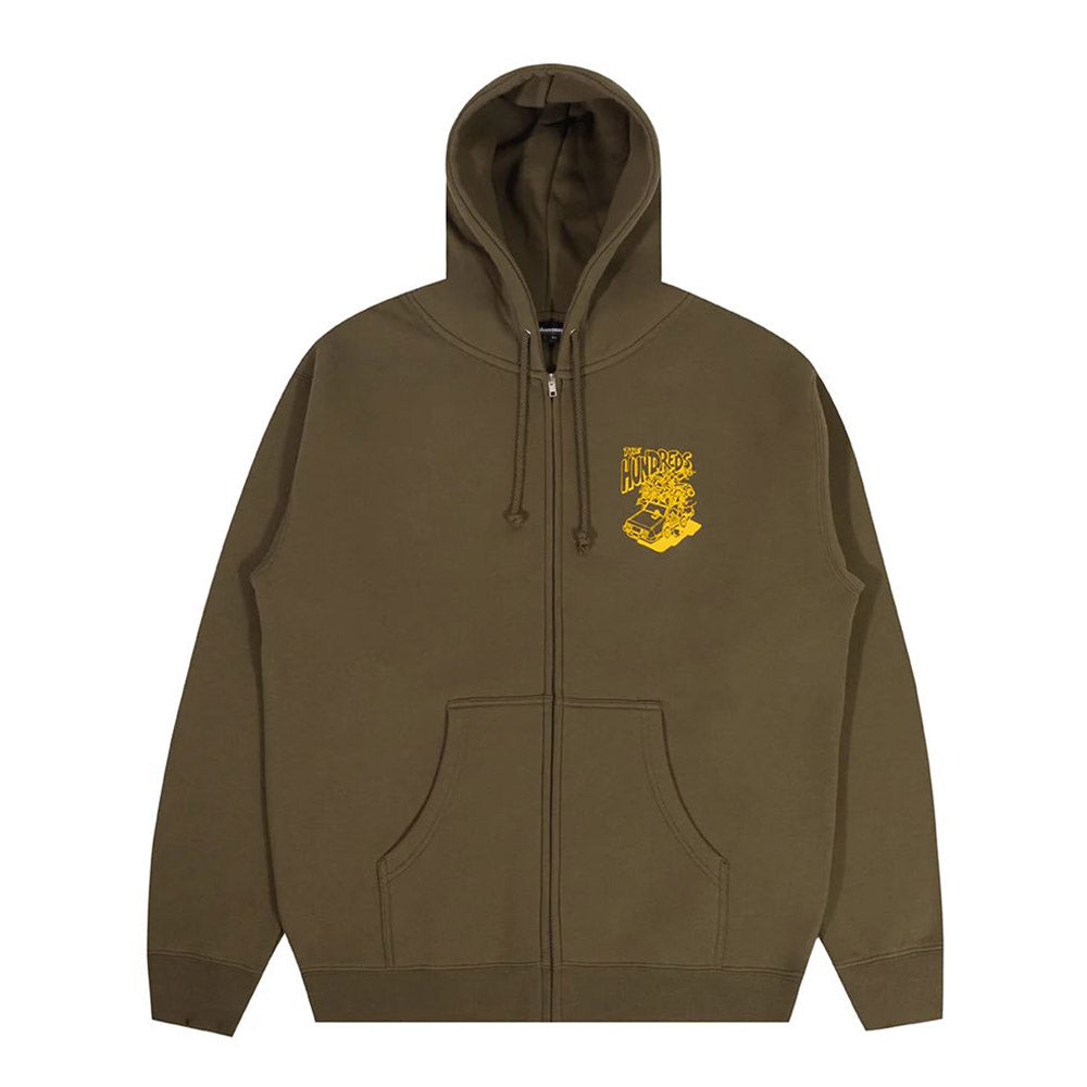 THE HUNDREDS LONE PINE WOODY ZIP UP OLIVE