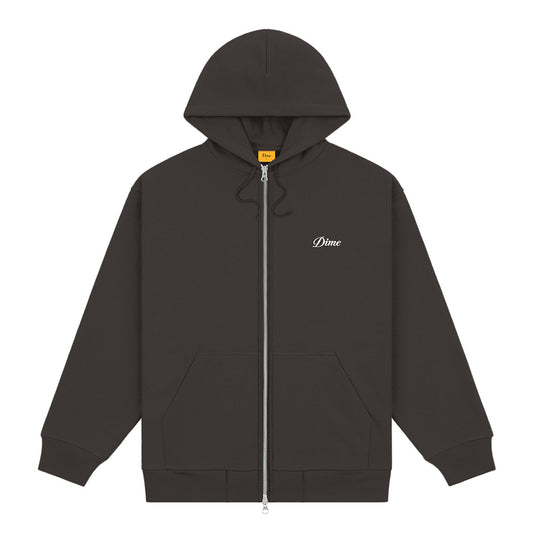 DIME CURSIVE ZIP HOODIE BLACK