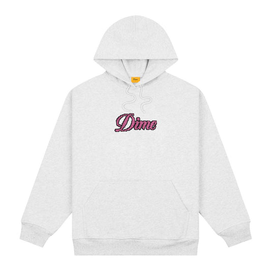 DIME PIXEL CURSIVE HOODIE GREY