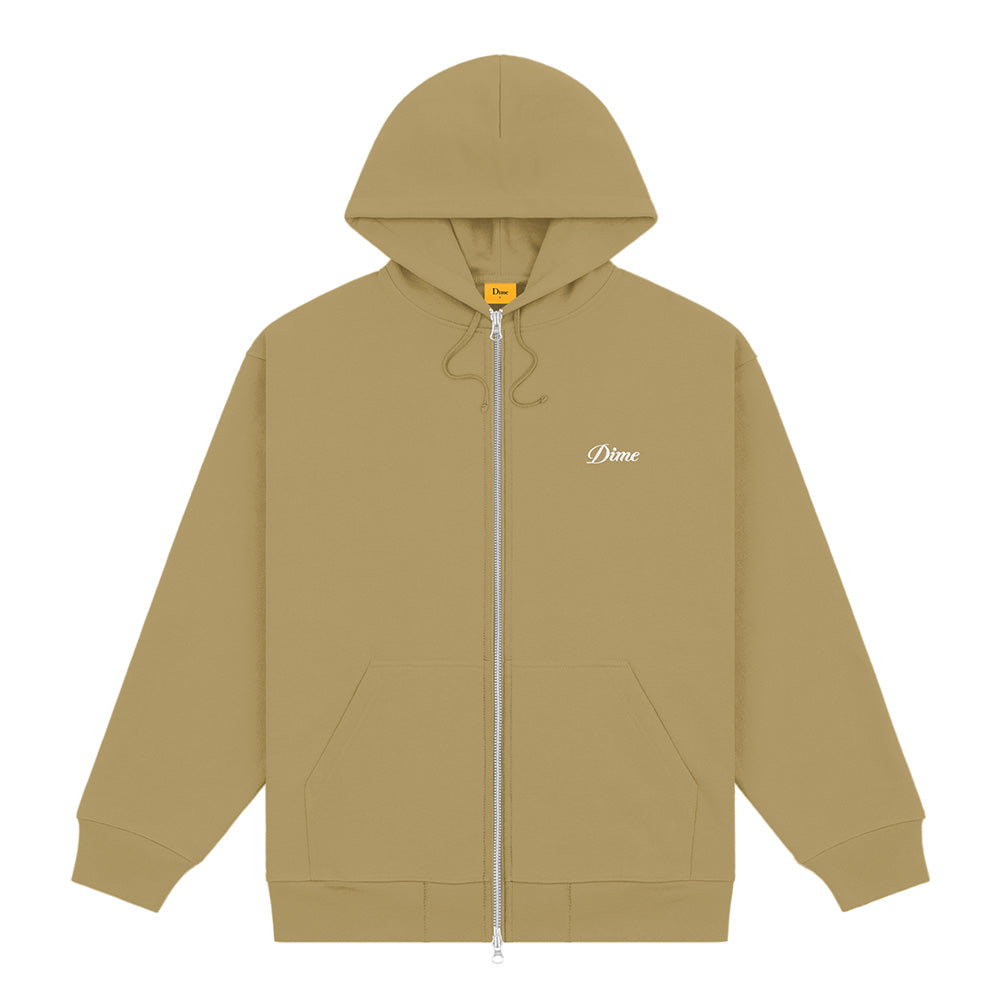 DIME CURSIVE ZIP HOODIE CARAMEL