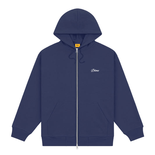 DIME CURSIVE ZIP HOODIE NAVY