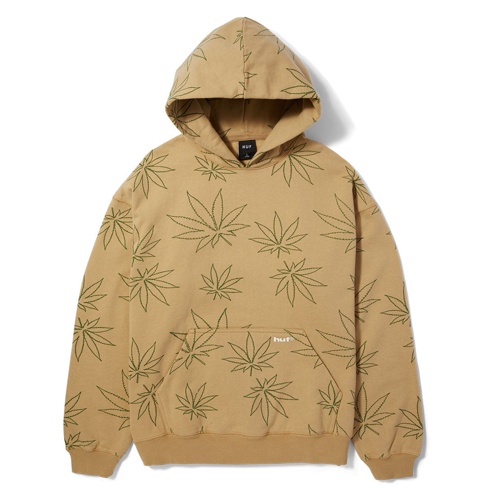 HUF PLANTLIFE FLEECE HOODIE KHAKI