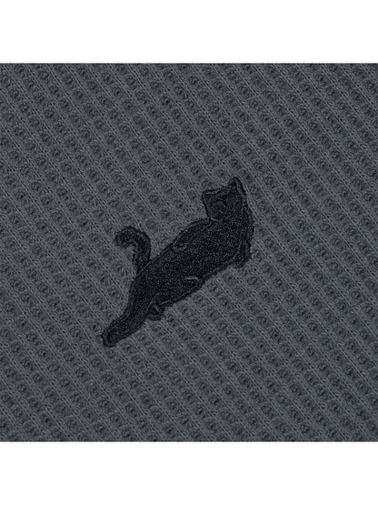 Castanza Waffle Zip Hood Black