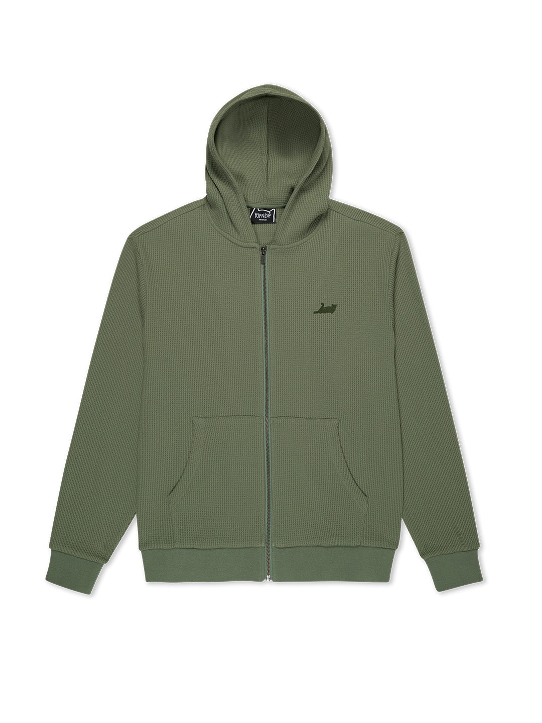 Castanza Waffle Zip Hood Olive