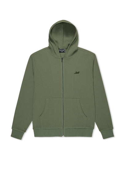 Castanza Waffle Zip Hood Olive