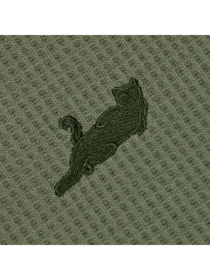 Castanza Waffle Zip Hood Olive