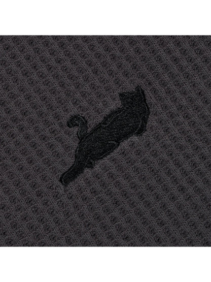 Castanza Waffle Knit Ls Black