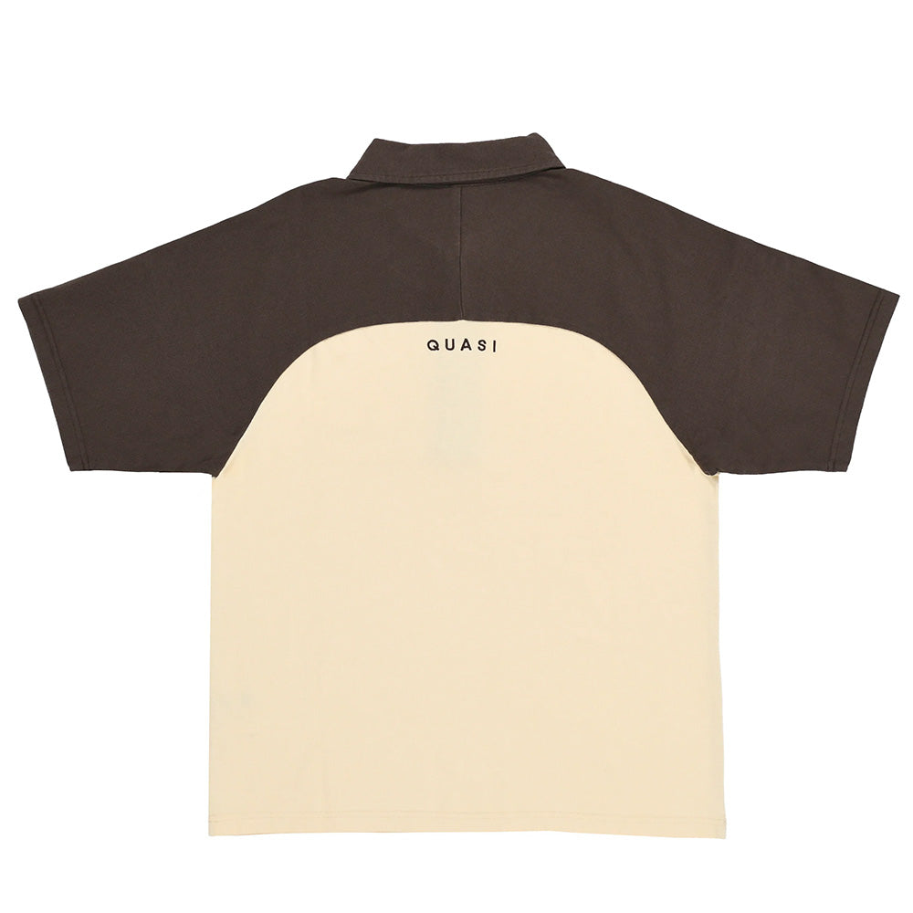 QUASI LESLIE RAGLAN POLO BROWN