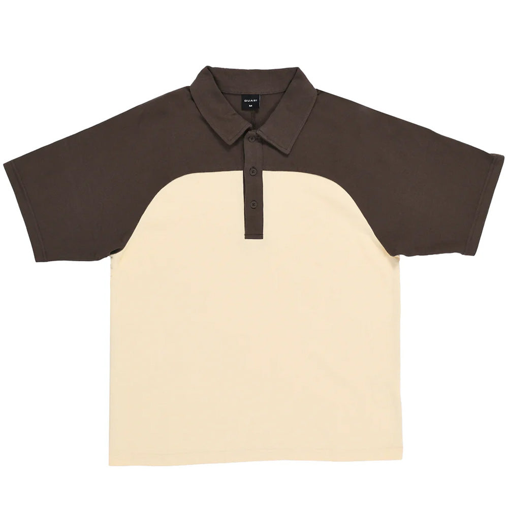 QUASI LESLIE RAGLAN POLO BROWN