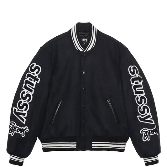 STUSSY COMPETITION VARSITY JACKET BLACK