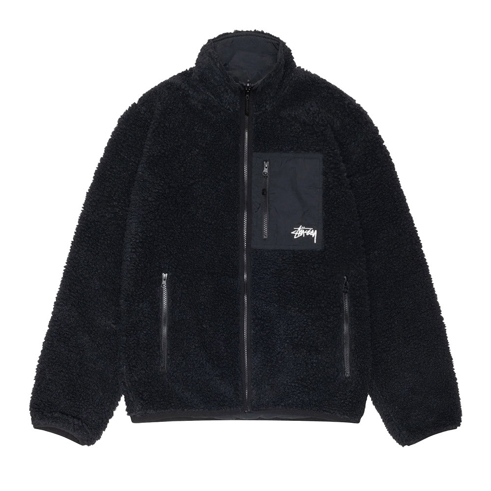 STUSSY SHERPA REVERSIBLE JACKET BLACK