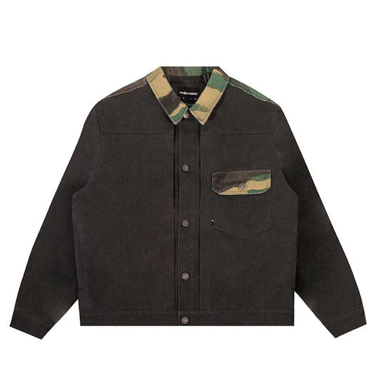 THE HUNDREDS CAMO CANVAS JACKET BLACK