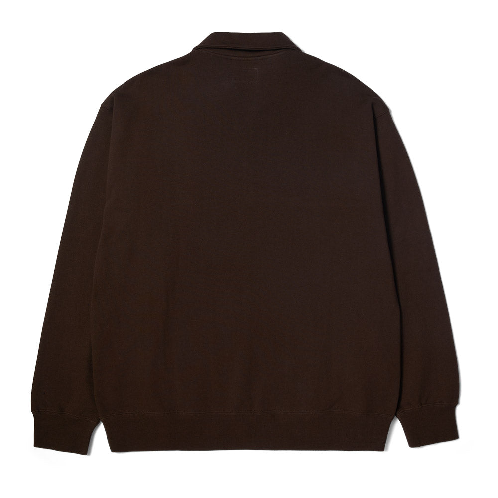 HUF SLATE QUARTER ZIP FLEECE  BROWN