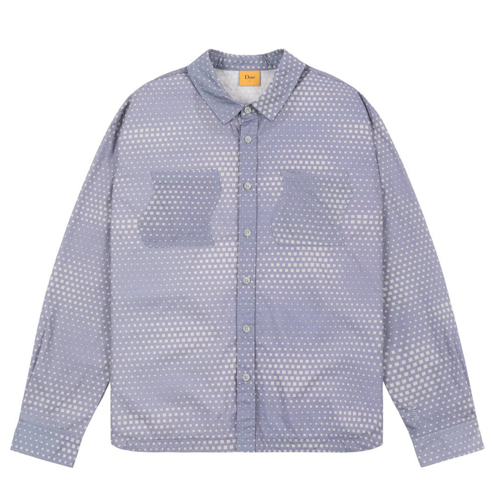 DIME PIXEL BUTTON UP SHIRT PURPLE