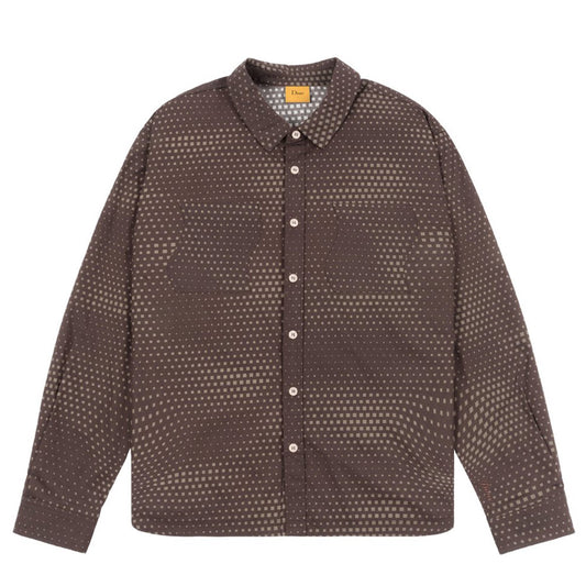 DIME PIXEL BUTTON UP SHIRT BROWN