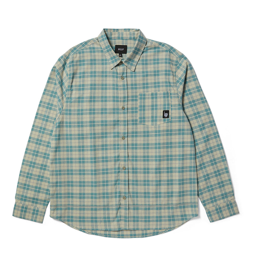 HUF MODAL LS PLAID SHIRT CREAM
