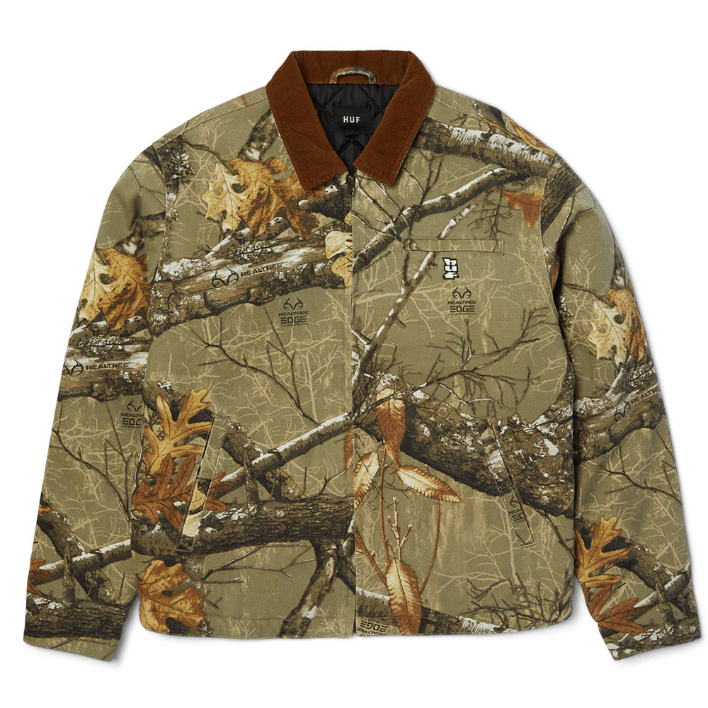 HUF X REALTREE MEGABLAST WORK JACKET GREEN CAMO